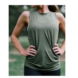 ZYIA Women's XS Olive Green‎ Mesh Chill Tank Top Sleeveless Casualy